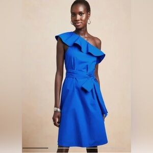 BNWT XL Banana Republic Off the Shoulder Sapphire Blue sun dress